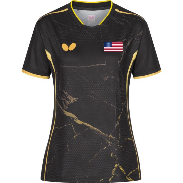 Butterfly Table Tennis 2024 Team USA Lady Shirt - Black - Front